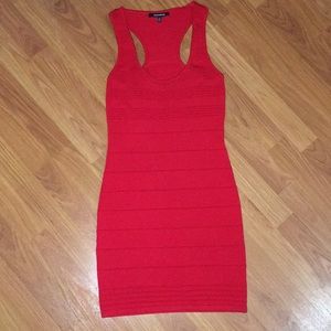 Red fitted dress